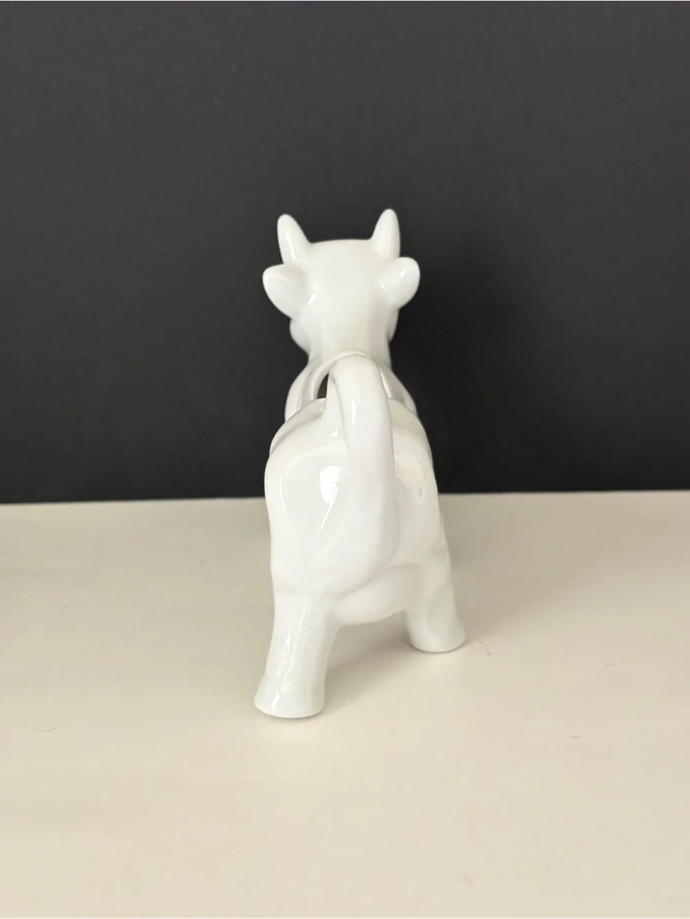 Vintage Pier 1 White Porcelain Cow Creamer Milk Pitcher Jug Farmhouse Country